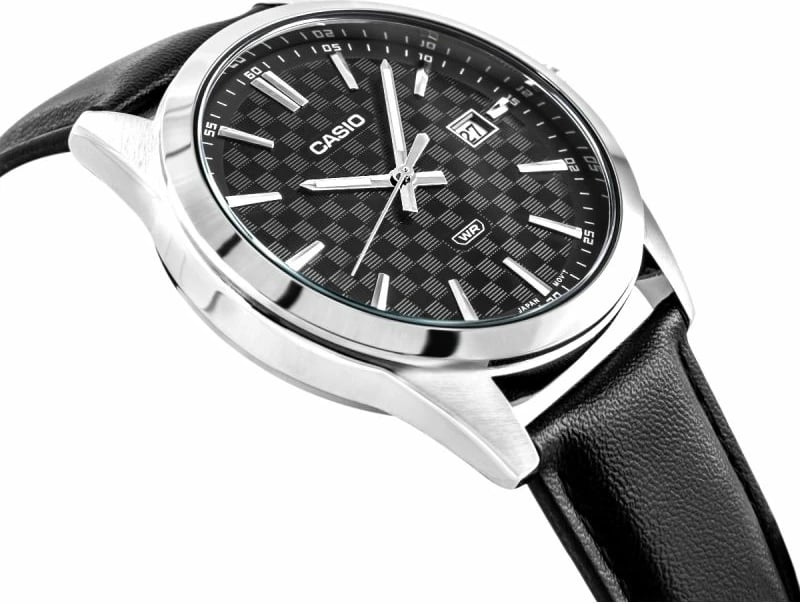 Orë dore për meshkuj CASIO, e zezë