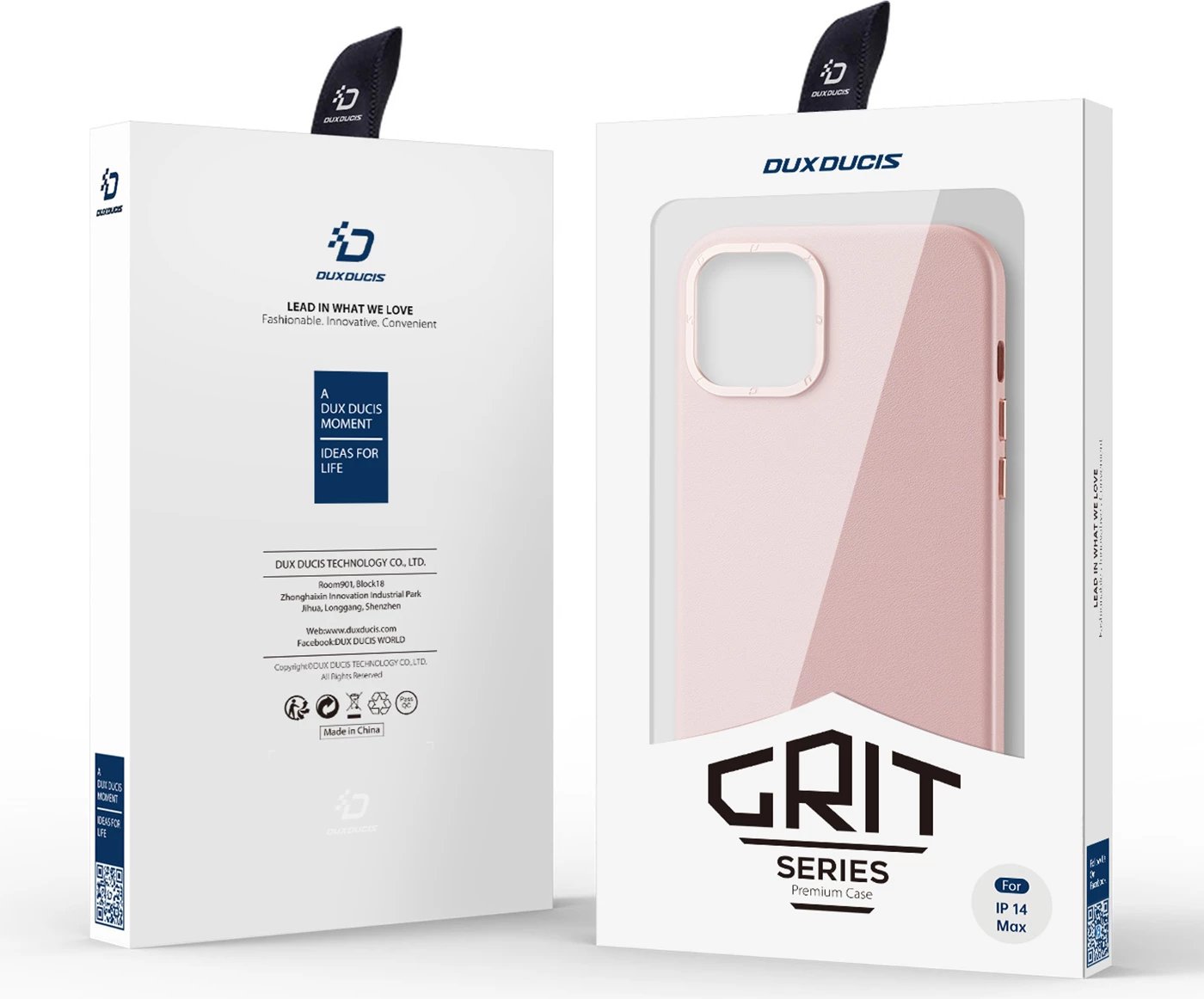 Mbështjellës Dux Ducis Grit për iPhone 14 Plus, lëkurë ekologjike, MagSafe, rozë