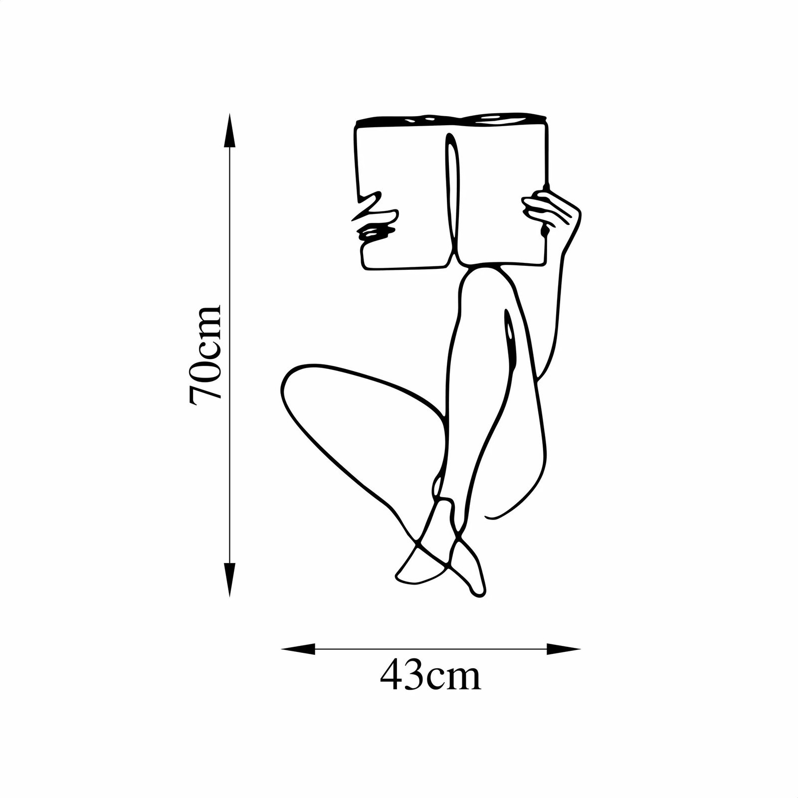 Aksesor muri dekorativ prej metali, Wallity, lexues libri, 494