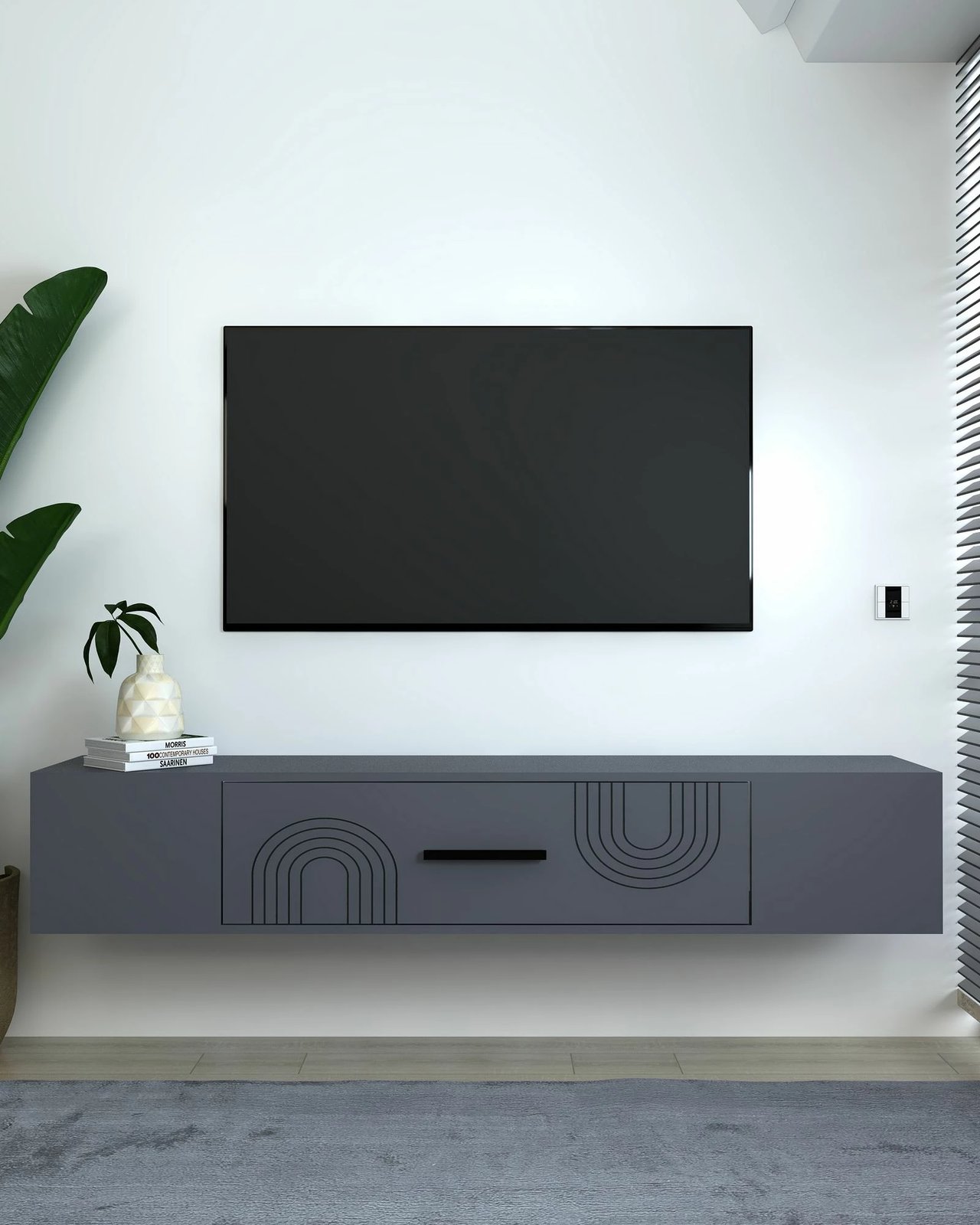 Komodë TV Skye Decor, anthracite, Kodaks L2