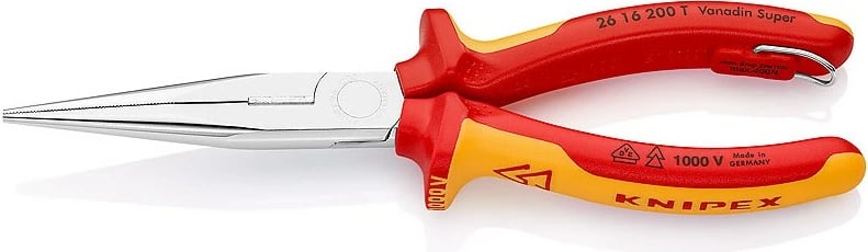 Knipex anktarë anësorë 26 16 200 T, 200mm, çelik krom-vanadium, dorezë plastike