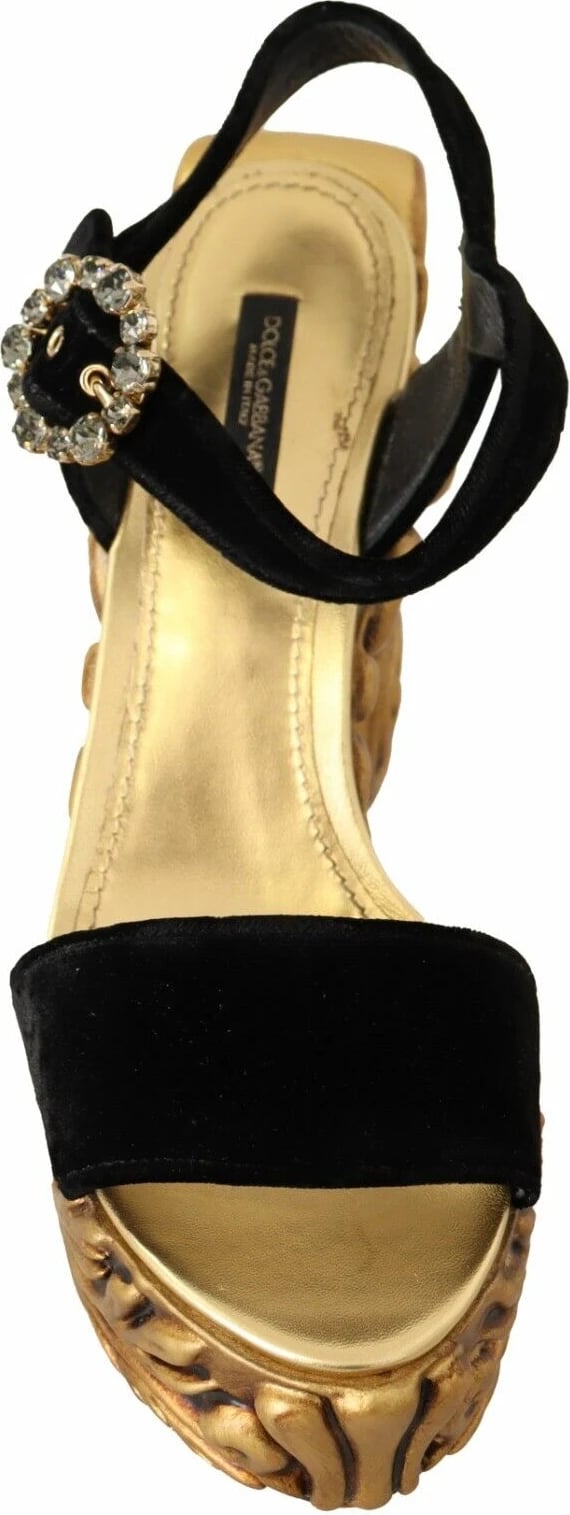 Sandale me taka për femra Dolce & Gabbana, të zeza / ari