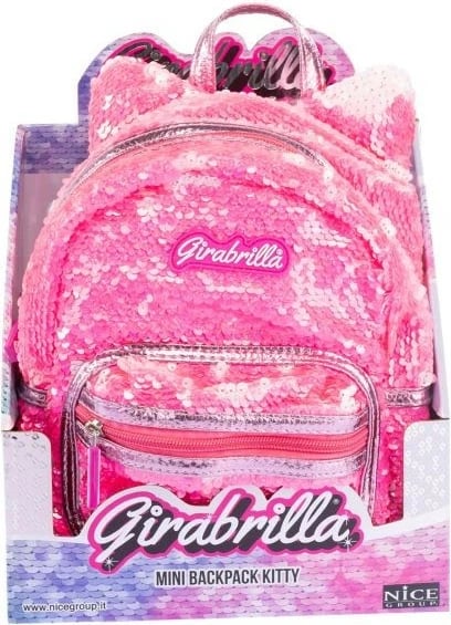 Çantë shpine Nice Girabrilla Backpack Pink Cat, për vajza, Rozë