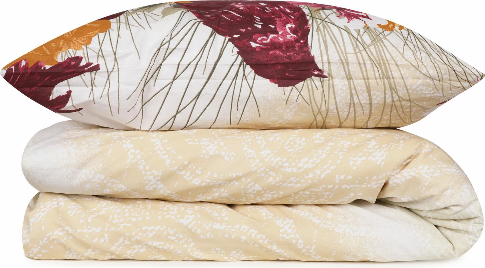 Set mbulesë për jorgan Super King Ranforce, L'essentiel, Çalıkuşu, ngjyrë kafe/bezhë ose e kuqe/e bardhë