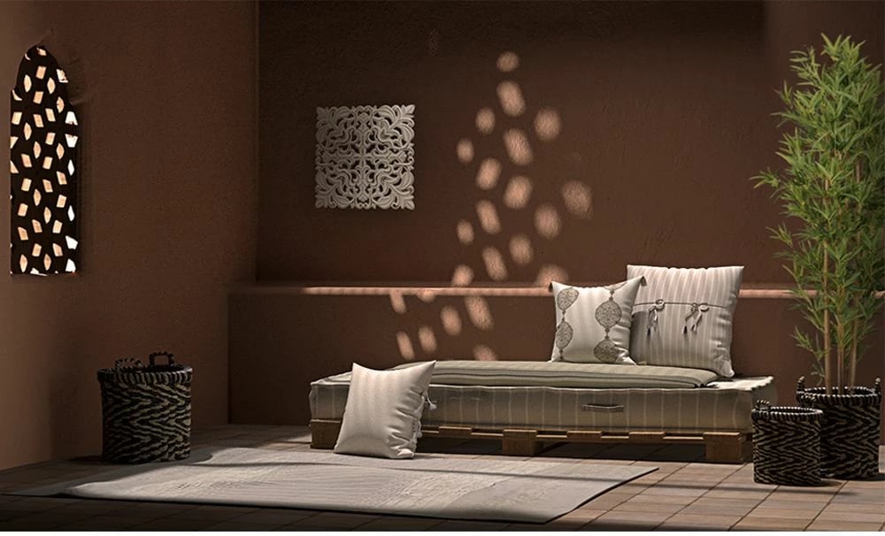 Jastëk dekorativ Ammos 5, pambuk, bezhë, 60x60cm