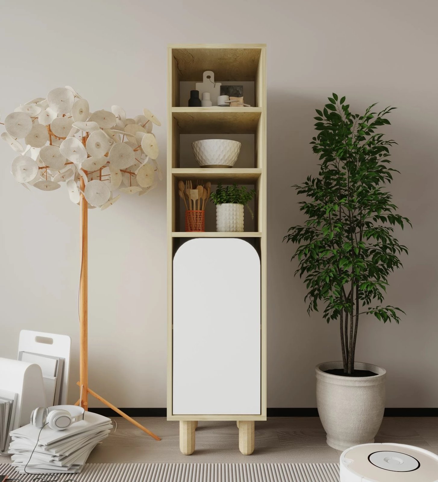 Dollap multifunksional Skye Decor, Parma 1, ngjyrë lis safir dhe e bardhë