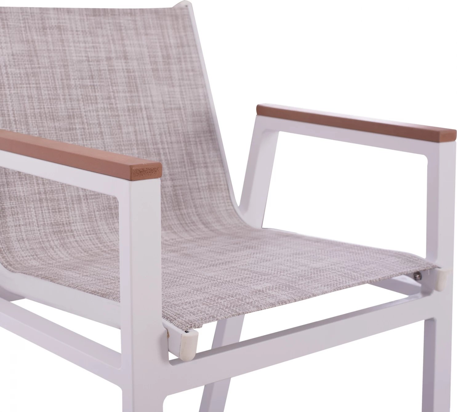 Karrige për bar alumini e bardhë me polywood 52x58x108 cm. FH5790.01