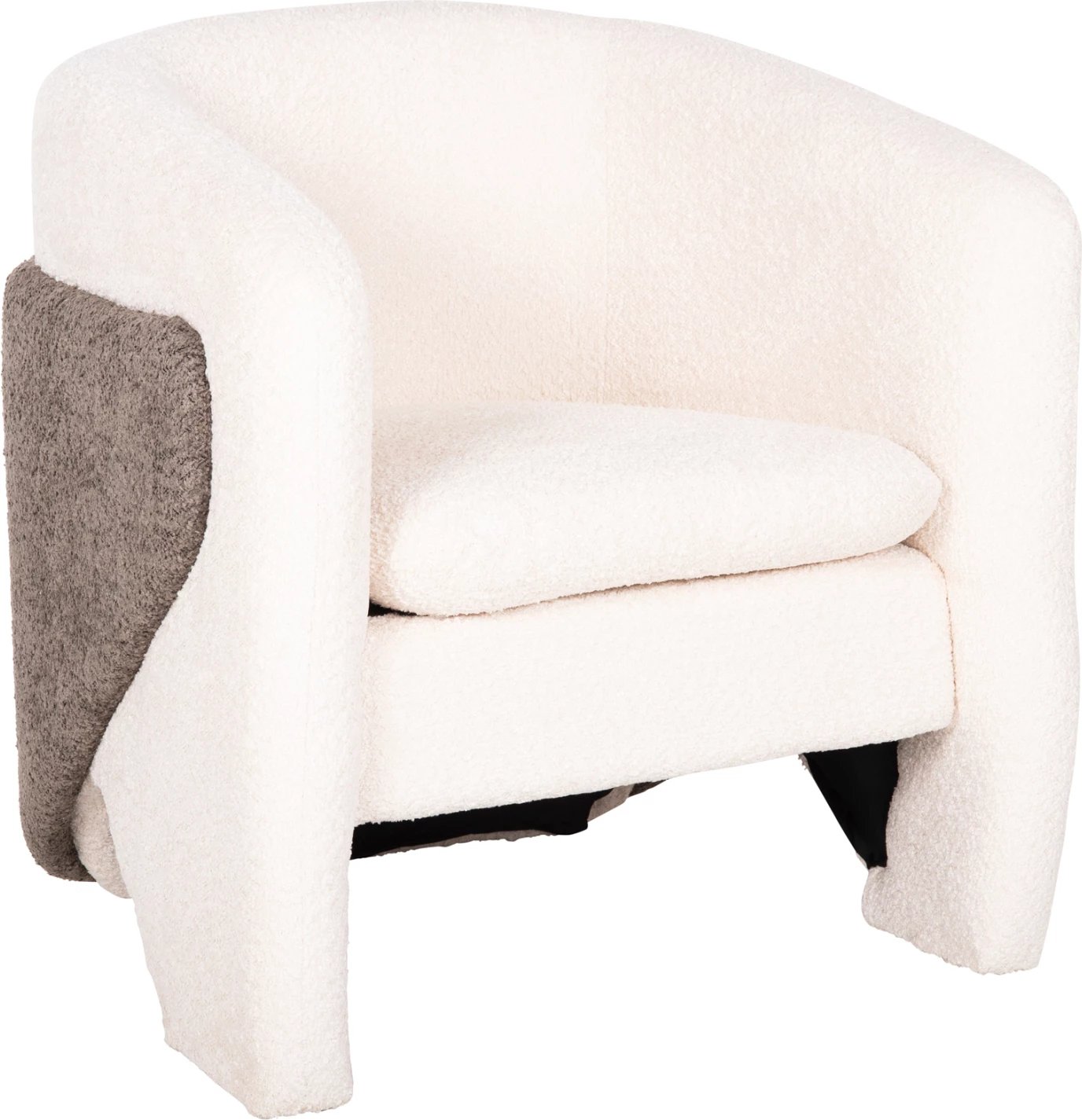 Fotelje DOPER, pëlhurë boucle, bardhë-gri, FH9590.06, 68x72x76 cm