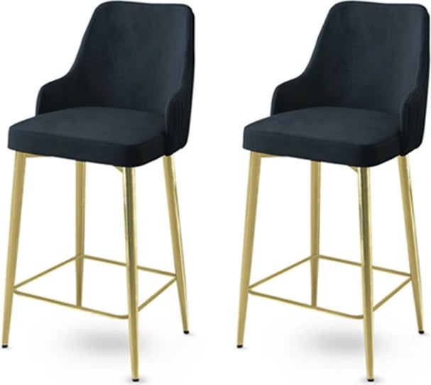 Set karrigesh për bar, 2 copë, Hanah Home, Enox, antracit, ar