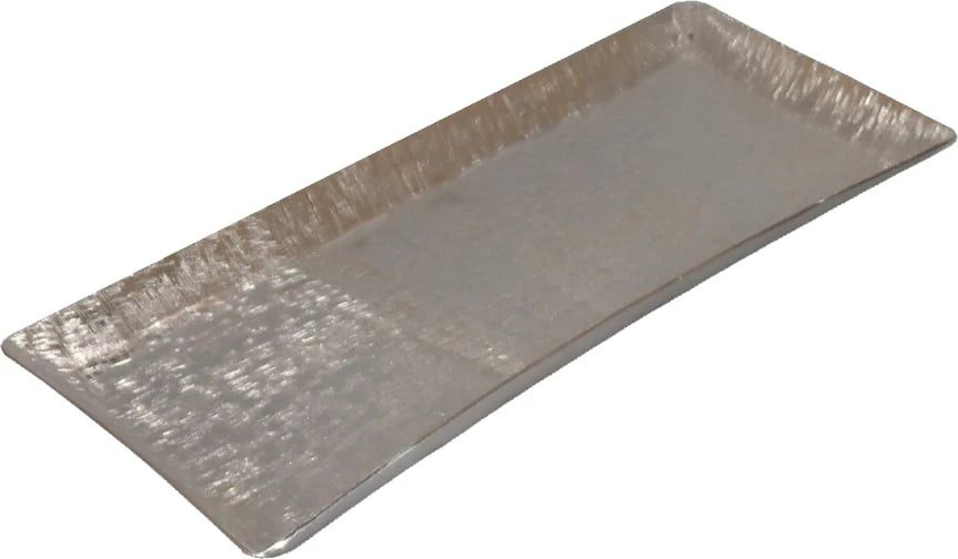 Tabaka dekorative e sheshtë ORLY, alumin, argjend, 52x23x2cm