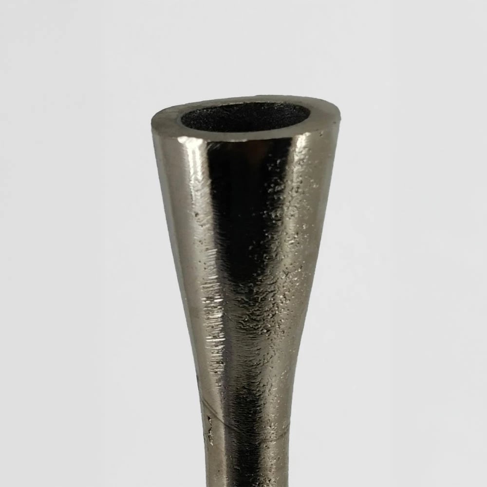 Mbajtëse qirinjsh STELLA, alumin, argjend, 13x13x48cm