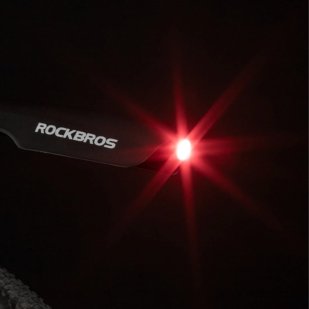 Mbrojtëse balte për biçikletë Rockbros DNB8001 me dritë LED të kuqe, e zezë