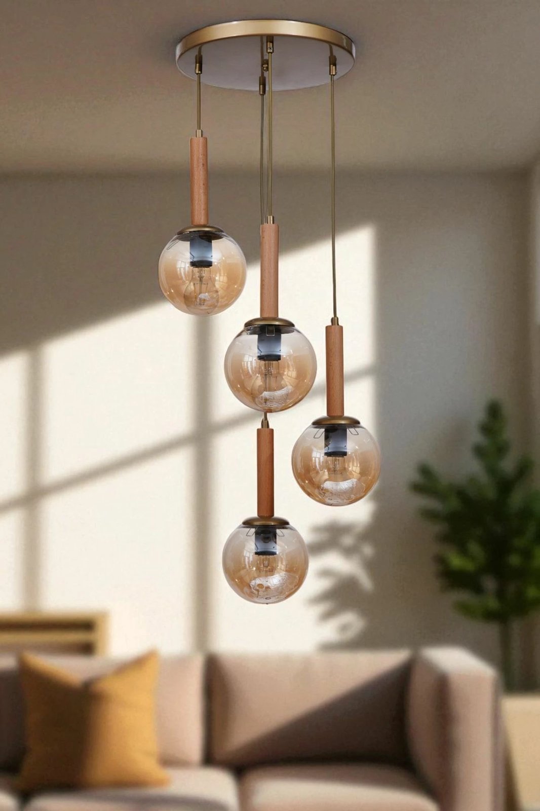 Llambë tavani Opviq, ngjyrë mjaltë dhe lis, 9072-4