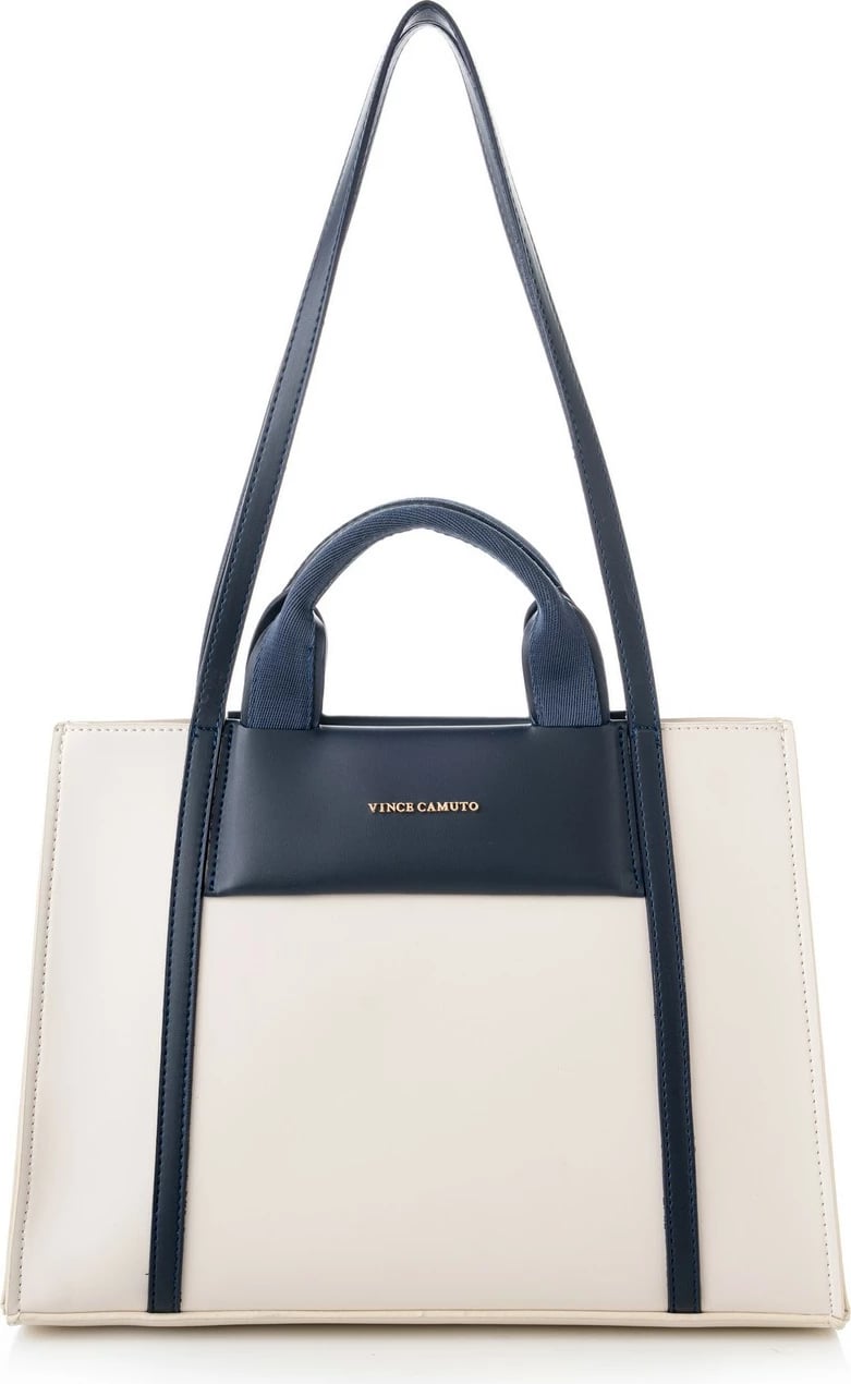 Tote bag Vince Camuto, Umbria, krem dhe kaltër e errët