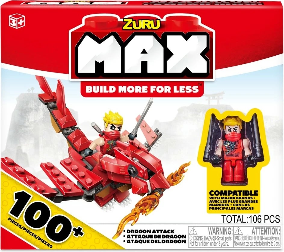 Set blloqe ndërtimi ZURU Max Build More, 100+ pjesë, me figurë, plastikë