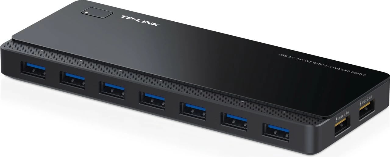 USB hub TP-LINK UH720, 7 porta USB 3.0 + 2 porta karikimi, i zi