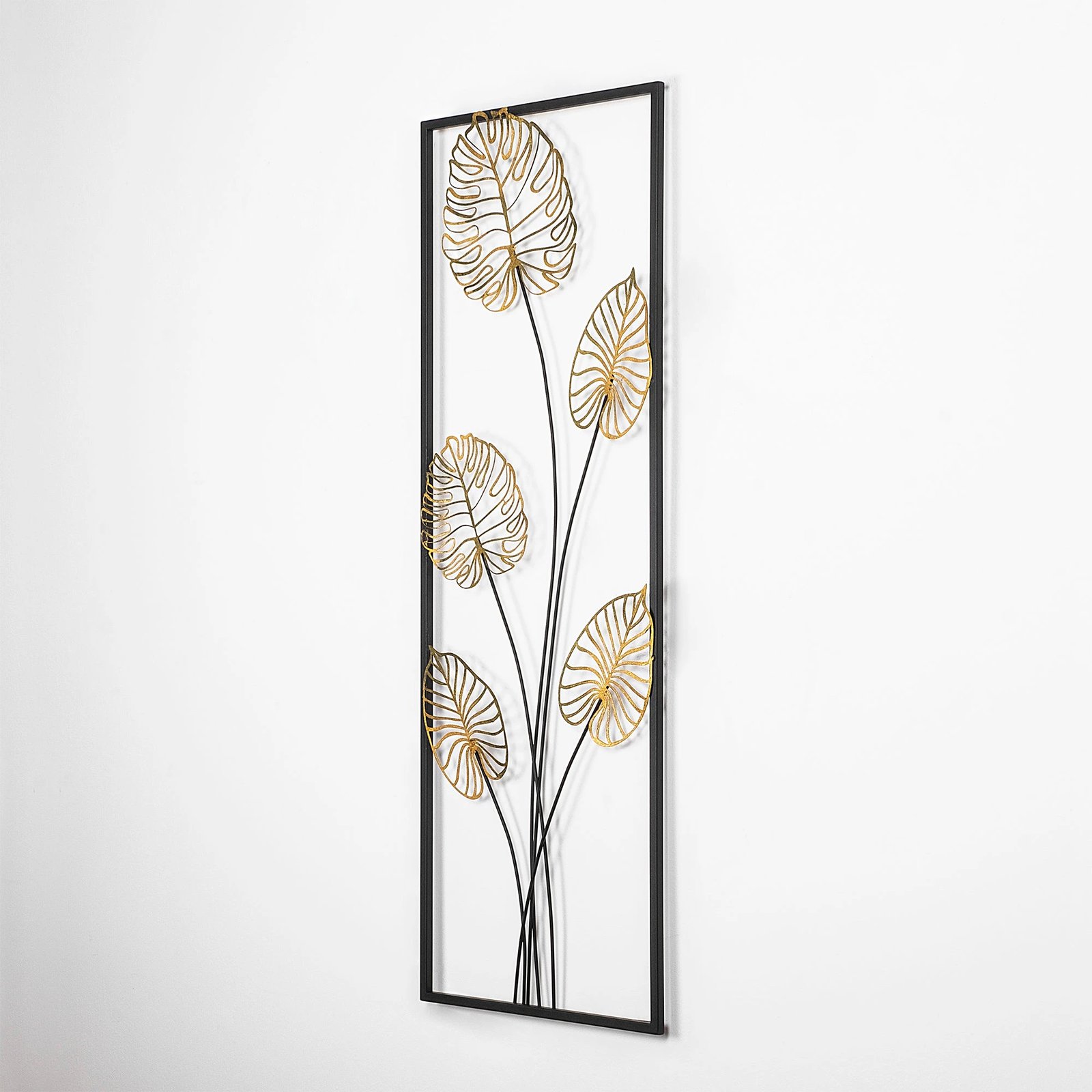 Aksesor dekorativ metalik për mur Wallity, luleshtrydhe