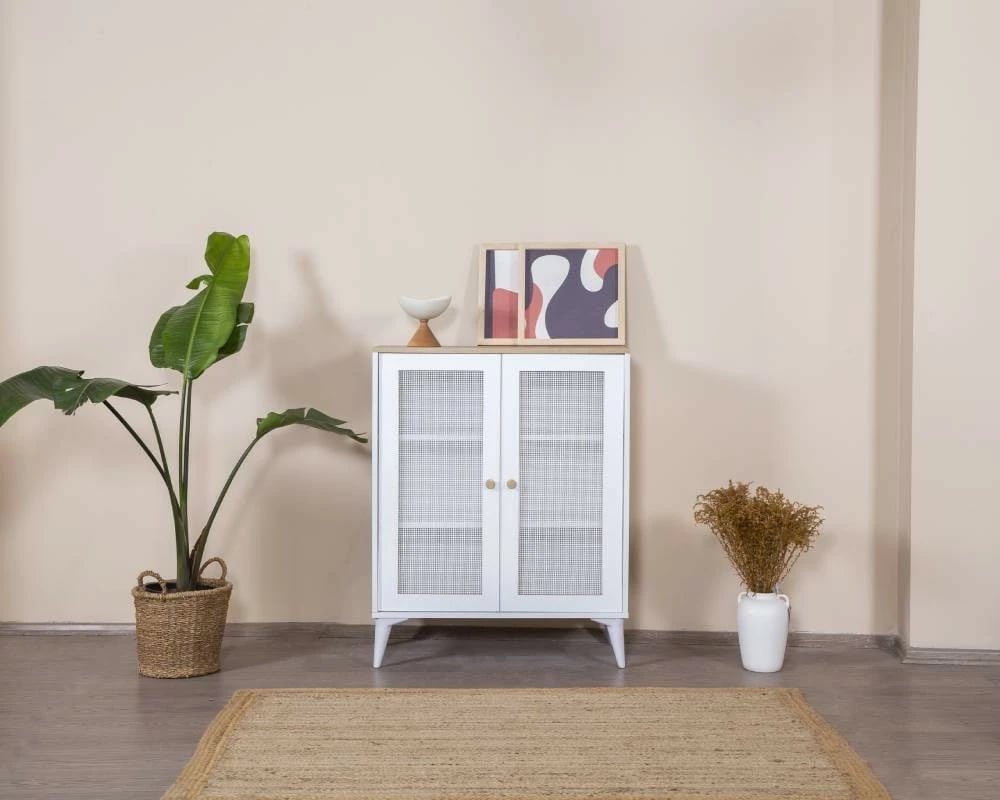 Komodë anësore Skye Decor, Calvin, e bardhë, lis