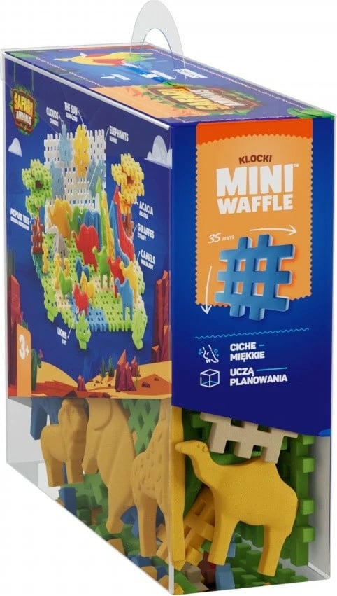 Set lodrash ndërtimi Marioinex Mini Waffle Safari Animals, 100 pjesë