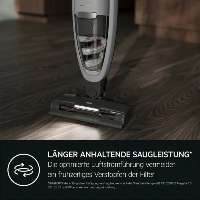 Fshesë me korrent stick AEG AS 52AB18UG 5000 Serie, 18V, 2Ah, gri