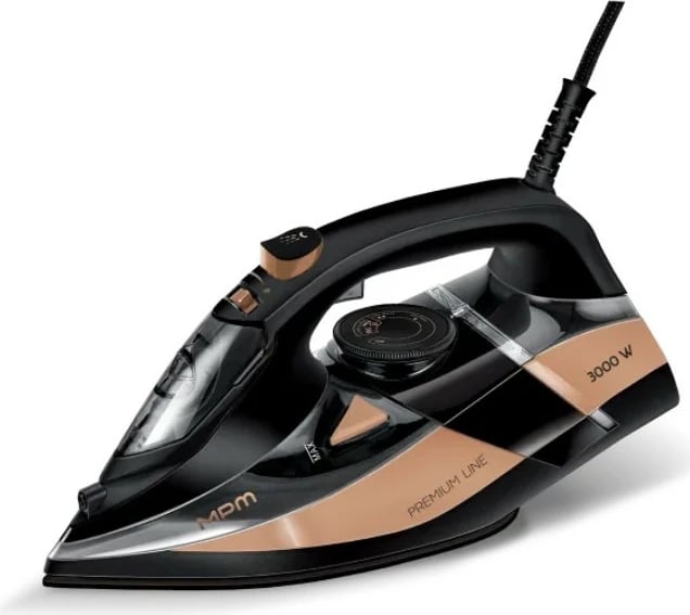 Hekur me avull, MPM, MZE-24/C, 3000 W, shollë qeramike, depo uji 300 ml, kabllo 2.5 m, zi/ari