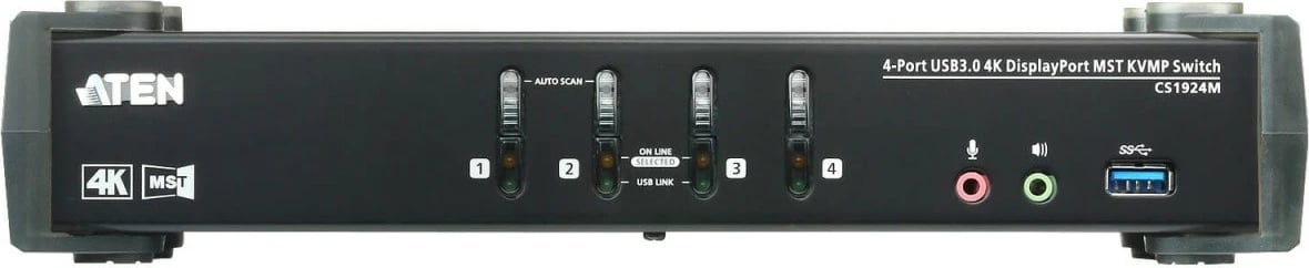 Switch KVM ATEN CS1924M, 4 porta, USB 3.0, DisplayPort, 4K, i zi