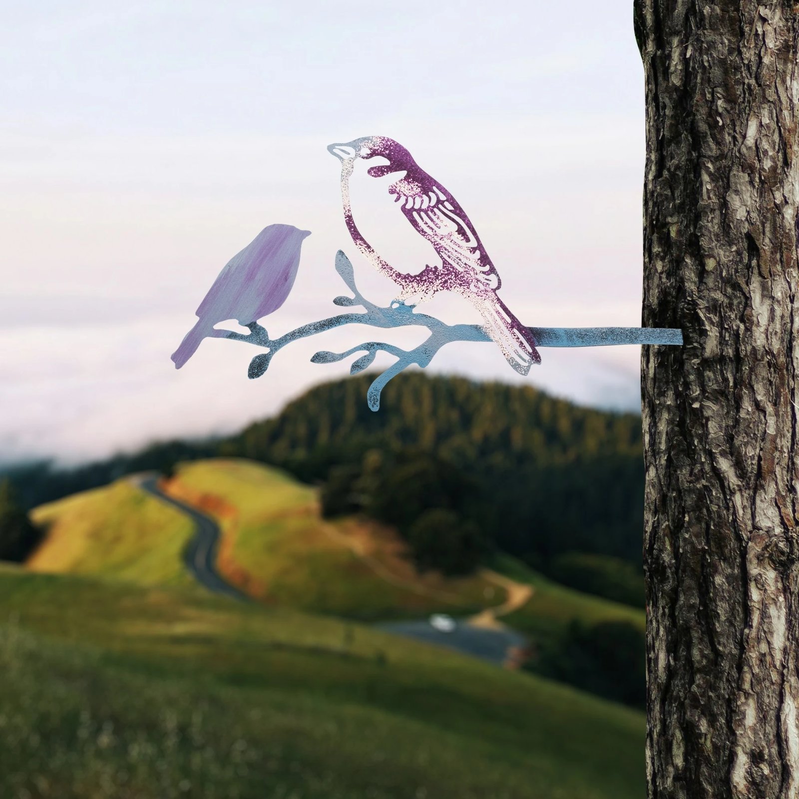 Objekt dekorativ për kopsht, Aberto Design, zog në degë, 22