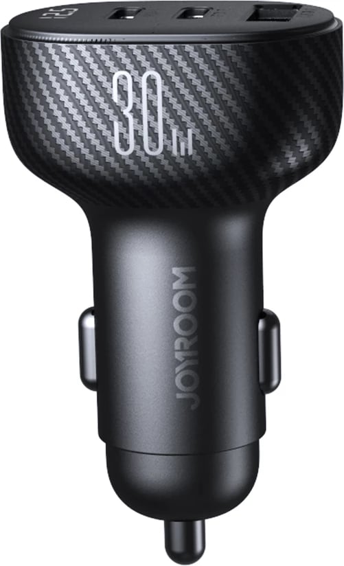 Karikues veture Joyroom JR-CCD04, 30W, 2x USB-C, USB-A, me ekran, i zi