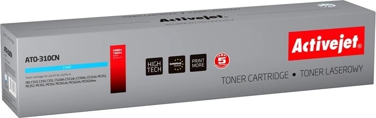 Toner zëvendësues Activejet ATO-310CN për printer OKI, e kaltër
