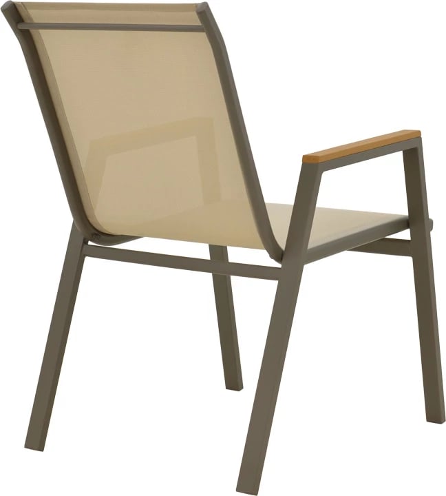 Set tavolinë me karrige për terasë Kliton-Azelie, ngjyrë shampanjë, 150x80x74cm, 7 copë