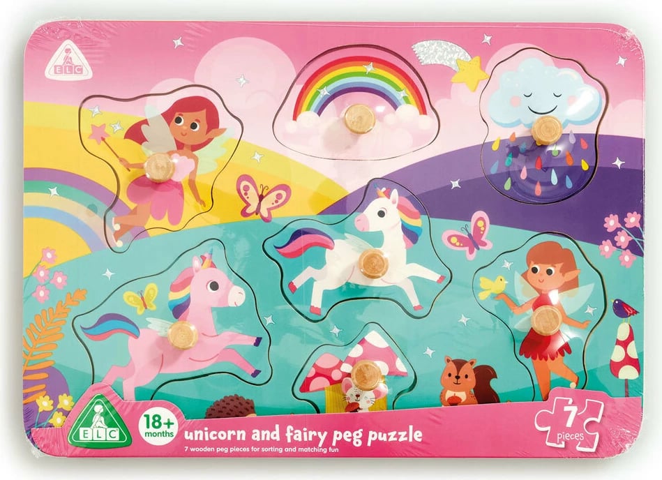 Early Learning Centre Wooden Unicorn and Fairy Peg Puzzle