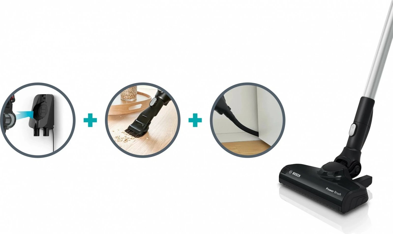 Fshesë me korrent pa kabllo, Bosch BBS611BSC, qëndrim vertikal, pa qese, kohëzgjatje baterie 30 min, filtër PureAir, e zezë