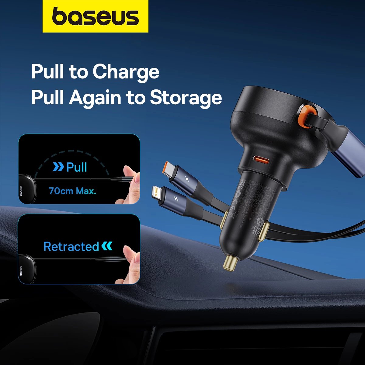 Karikues veture Baseus Enjoyment, 60W, me kabllo USB-C/Lightning, i zi Karikues veture Baseus Enjoyment, 60W, me kabllo USB-C/Lightning, i zi