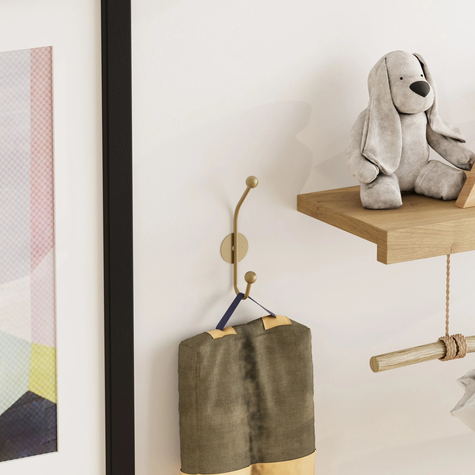 Varëse muri metalike, ngjyrë ari, Rhino-A, 6x9cm, lartësi 24cm