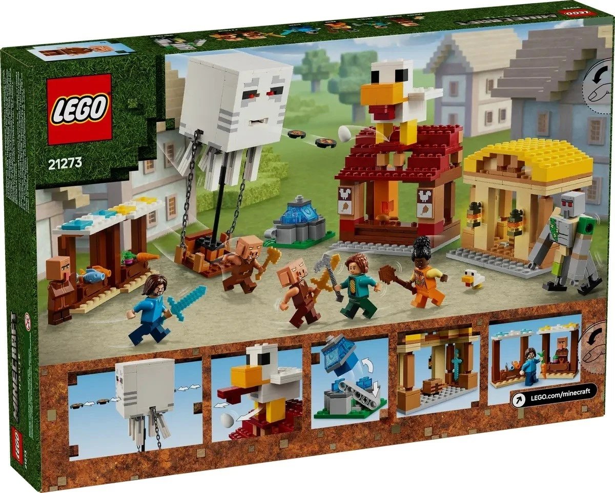 Set LEGO Minecraft 21273, The Ghast Balloon Village Attack