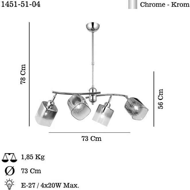 Llambadar Opviq, krom, Derma - 51-04