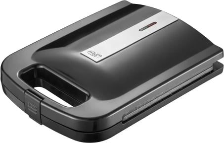 toster sanduiçesh Adler AD 3055, 4 sanduiçe, pllaka jo-ngjitëse 24x22 cm, 1400W, e zezë