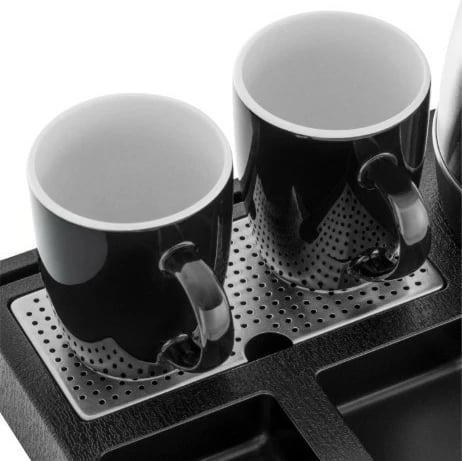 Set mirëseardhje me çajnik elektrik Adler AD 1354 1.2 L 1500 W inoks zi/çelik, set me tabaka dhe 2 filxhanë