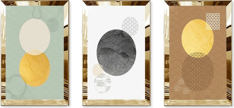 Pikturë dekorative MDF-Plexiglass (3 copë), Wallity, Huhu397, 30x40cm