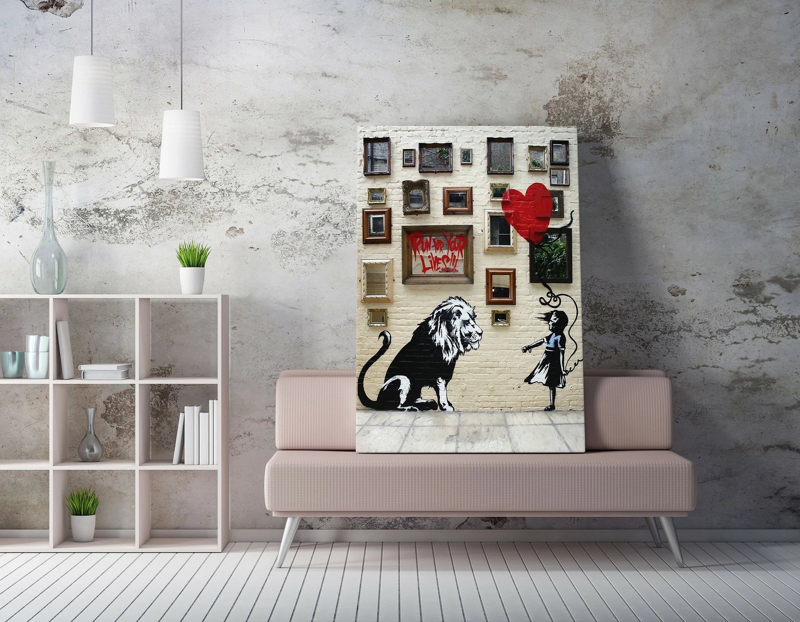 Pikturë dekorative në kanavacë, Banksy, shumëngjyrëshe, WY119, 50x70cm