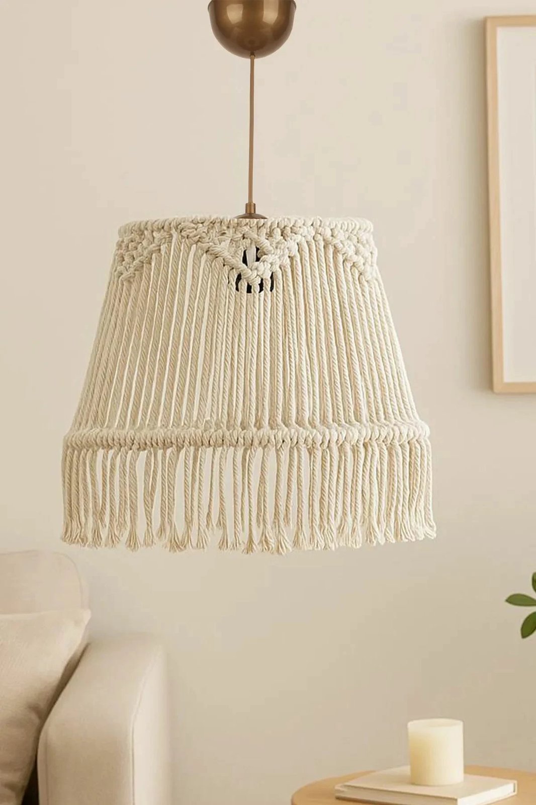 Llambë tavani Opviq, BK071, ngjyrë ecru, kapak rafie, lartësi e rregullueshme Llambë tavani Opviq, BK071, ngjyrë ecru, kapak rafie, lartësi e rregullueshme