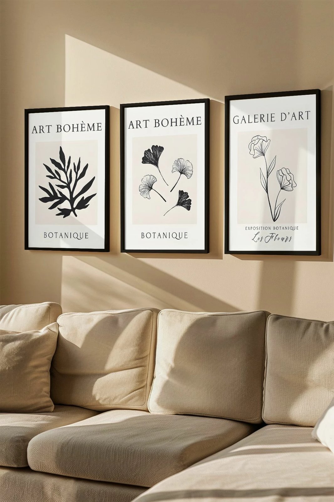 Pikturë dekorative me kornizë (3 copë), Wallity, Artvmodel11-Sıyah