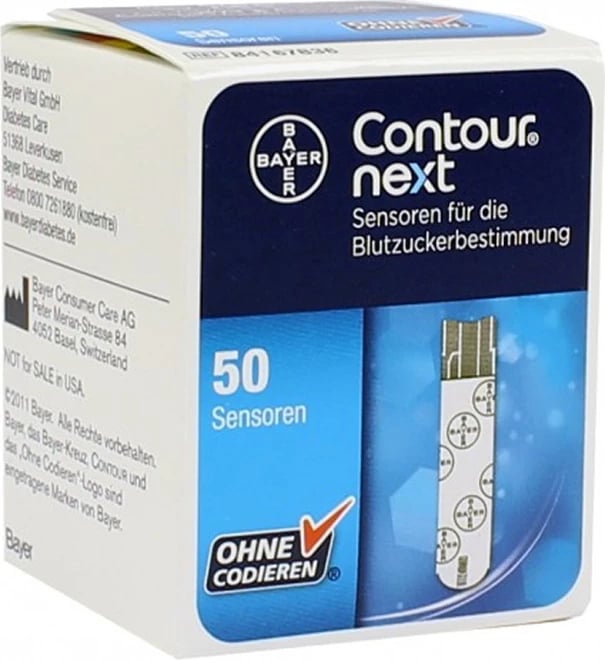 Shirita testimi për sheqer në gjak Bayer Contour Next 50 copë