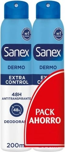Deodorant unisex Sanex Dermo Extra Control 48H, 2x200ml