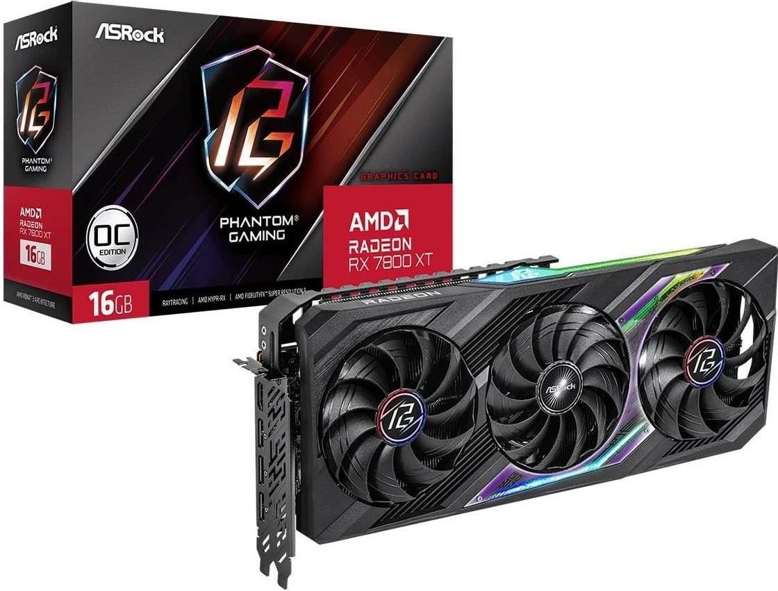 Kartelë grafike ASRock Radeon RX 7800 XT Phantom Gaming 16GB GDDR6