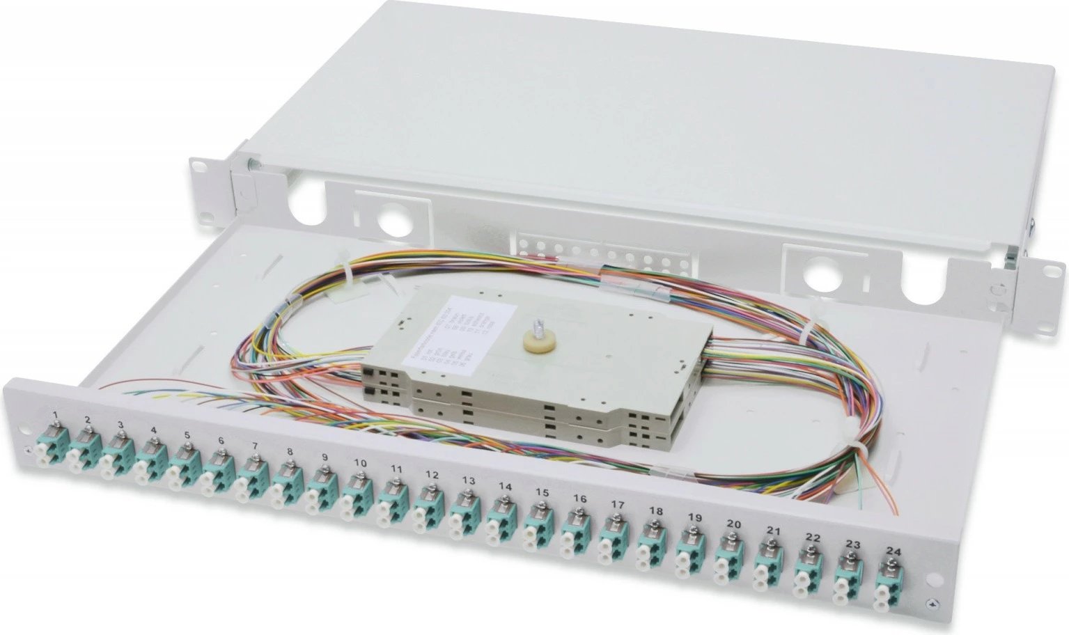 Panel patch optik Digitus DN-96332/3, 24x LC duplex, OM3, 1U, 19", Gri