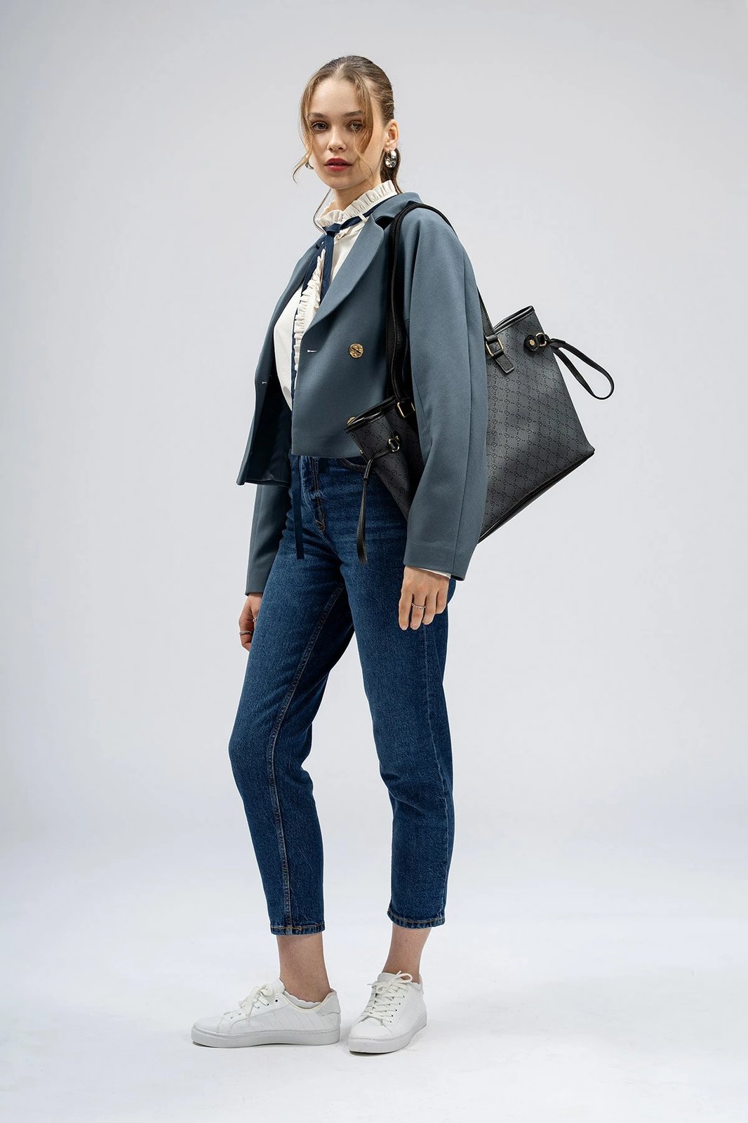 Çantë Tote Lucky Bees, 355 v2, gri e zezë