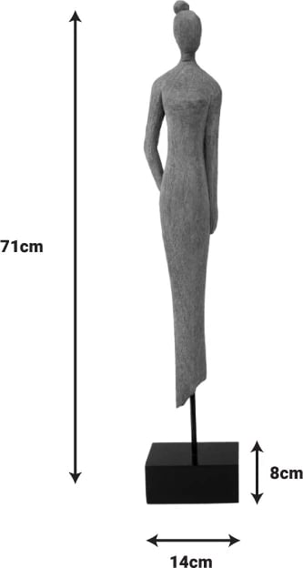 Figurë dekorative për tavolinë Rezina II, dru mango natyral-metal, 14x8x71cm Figurë dekorative për tavolinë Rezina II, dru mango natyral-metal, 14x8x71cm