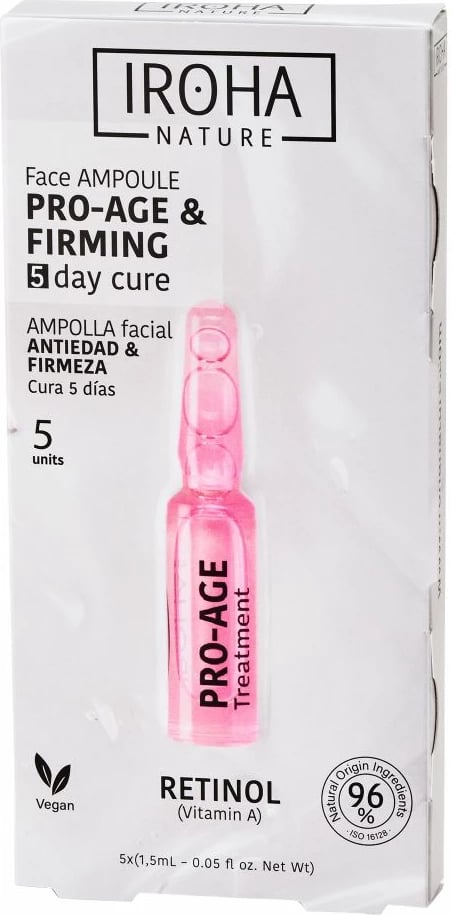 Ampula për fytyrë për femra IROHA nature Retinol Pro-Age, 5x1.5ml