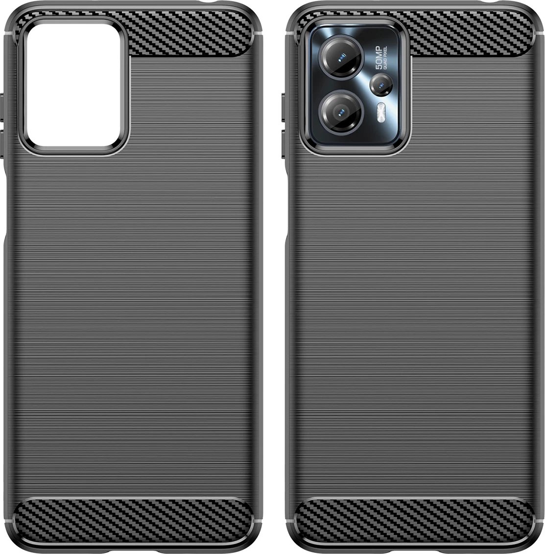 Mbështjellës Hurtel Carbon Case për Motorola Moto G53/G13, TPU, i zi